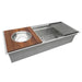 17" x 16" Dual Tier Wood platform for Mixing Bowl and Colander for Ruvati Workstation Sinks RVA1244
