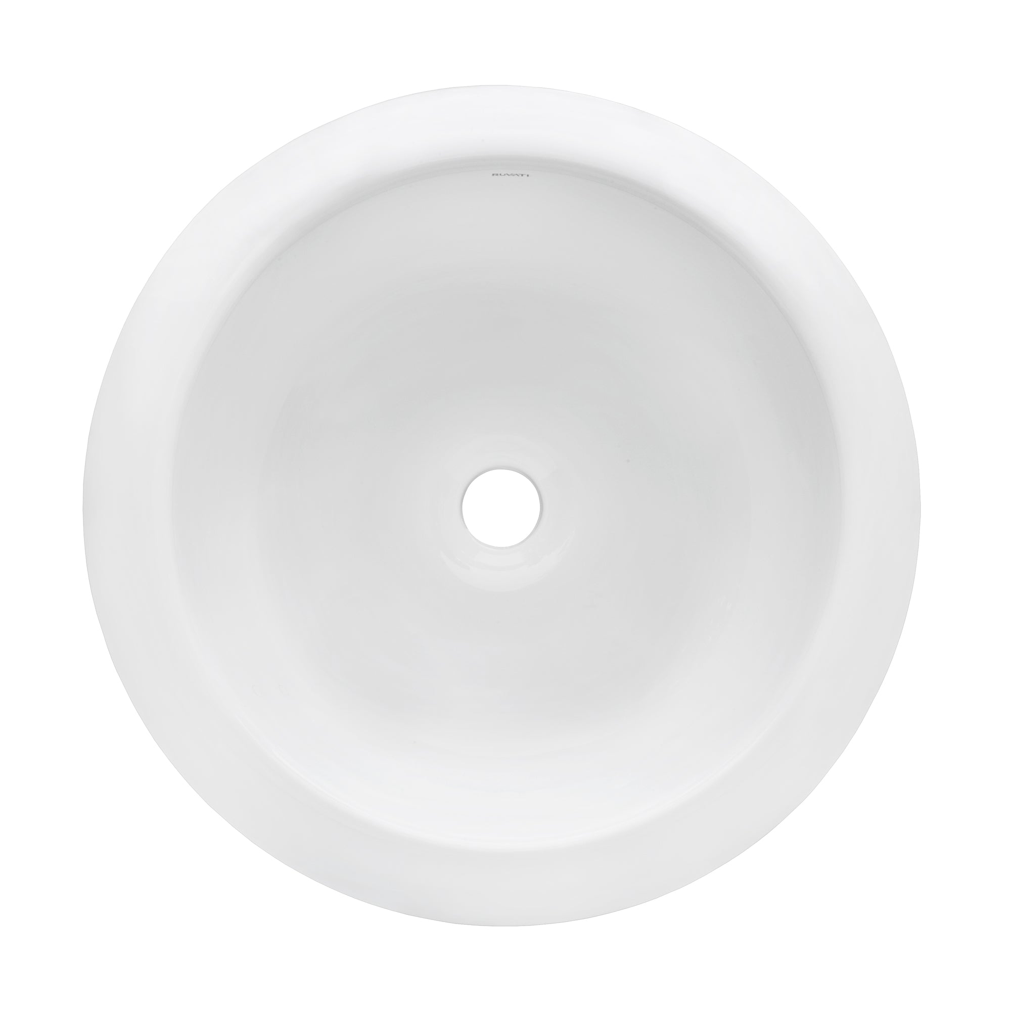 Ruvati 18" Round Bathroom Vessel Sink in White