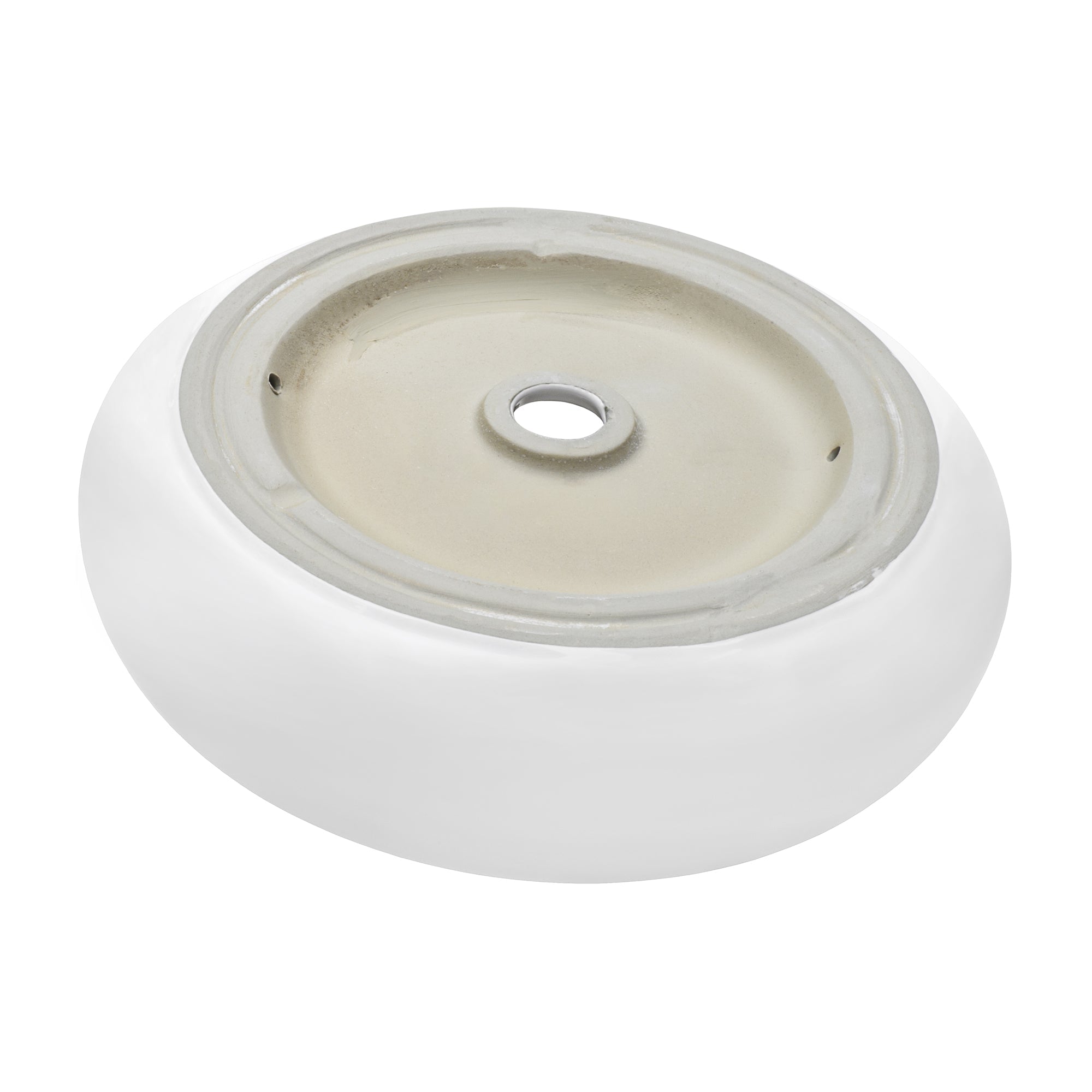 Ruvati 18" Round Bathroom Vessel Sink in White