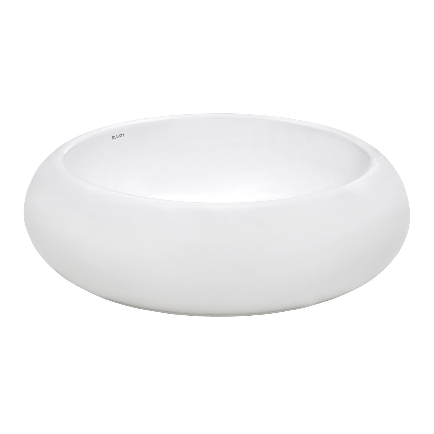 Ruvati 18" Round Bathroom Vessel Sink in White