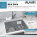 Ruvati 18" Undermount Bar Prep 16 Gauge Stainless Steel Kitchen Sink