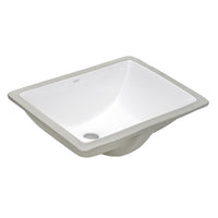 Ruvati 18" x 13" Rectangular Undermount Bathroom Sink in White