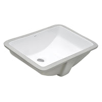 Ruvati 18.5" x 12" Rectangular Undermount Bathroom Sink in White