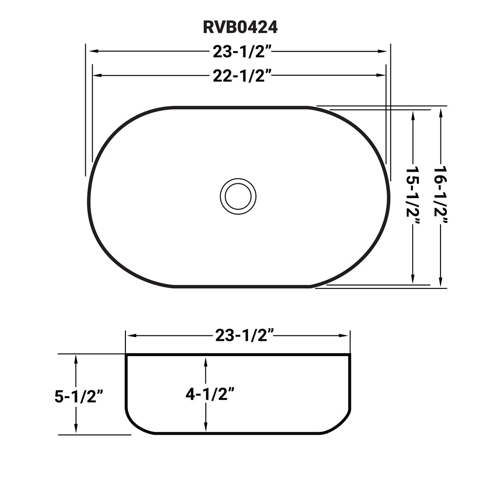 Ruvati 19" x 14" Oval Bathroom Vessel Sink in White