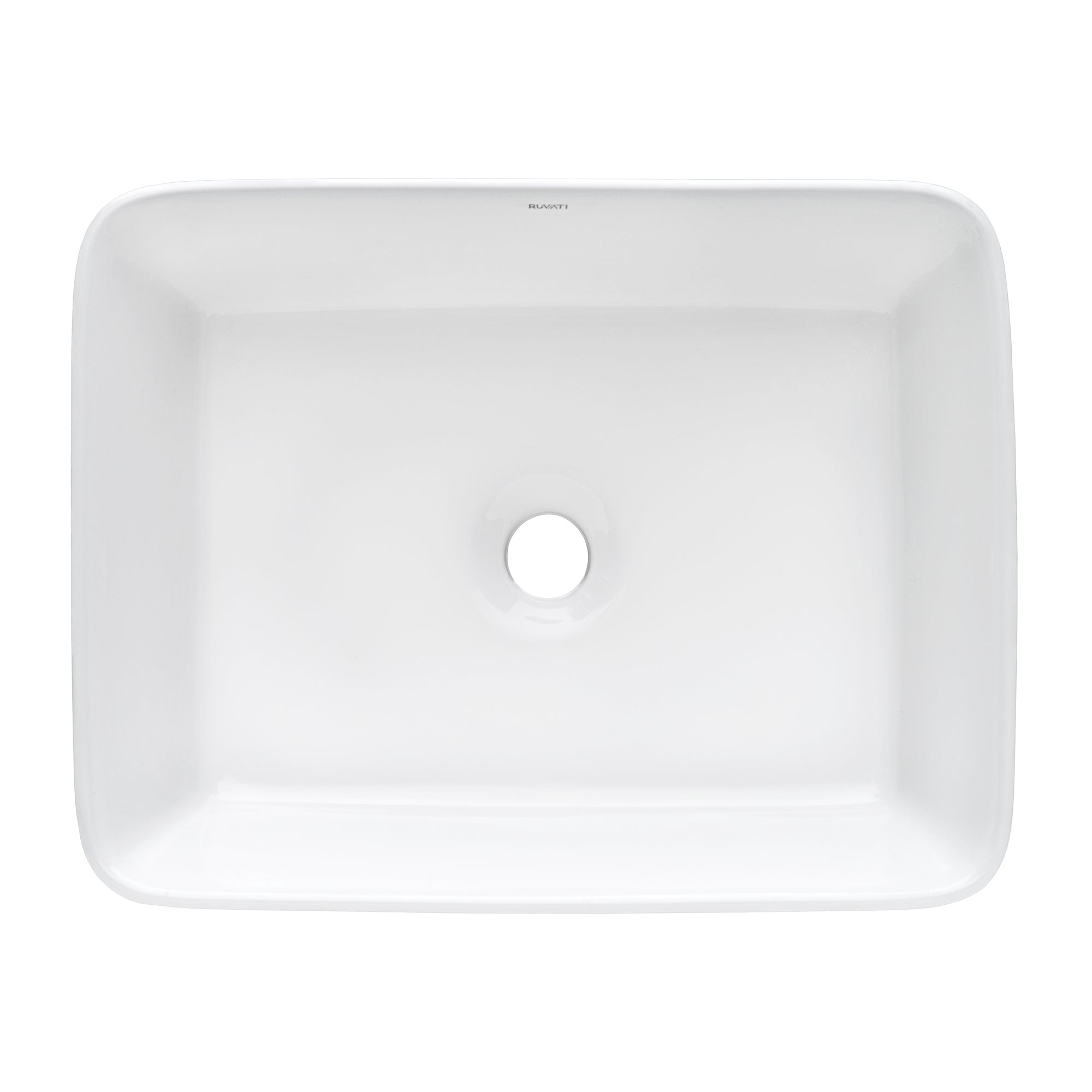 Ruvati 19" x 14" Rectangular Bathroom Vessel Sink in White