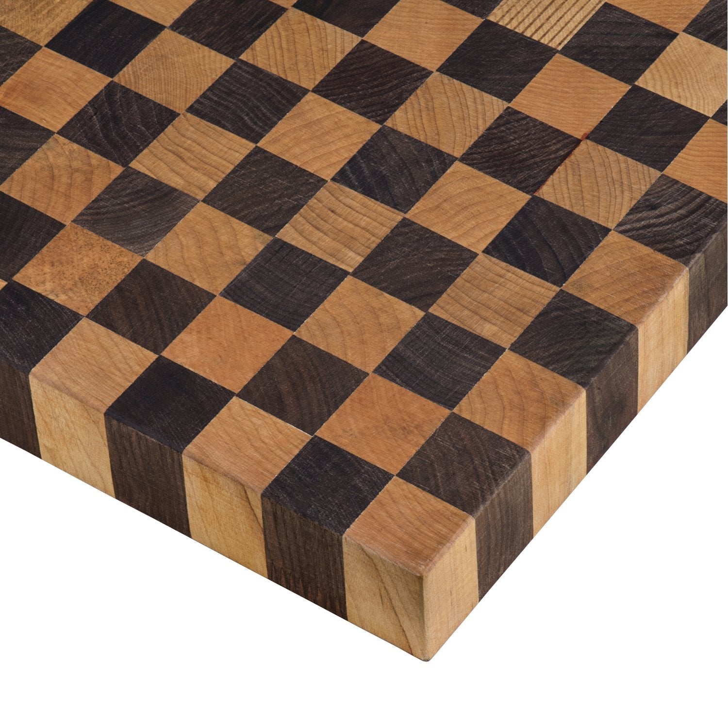 Ruvati 2" Thick End-Grain American Walnut and Maple Checkered Butcher Block 17" x 16" Cutting Board RVA2445CHK