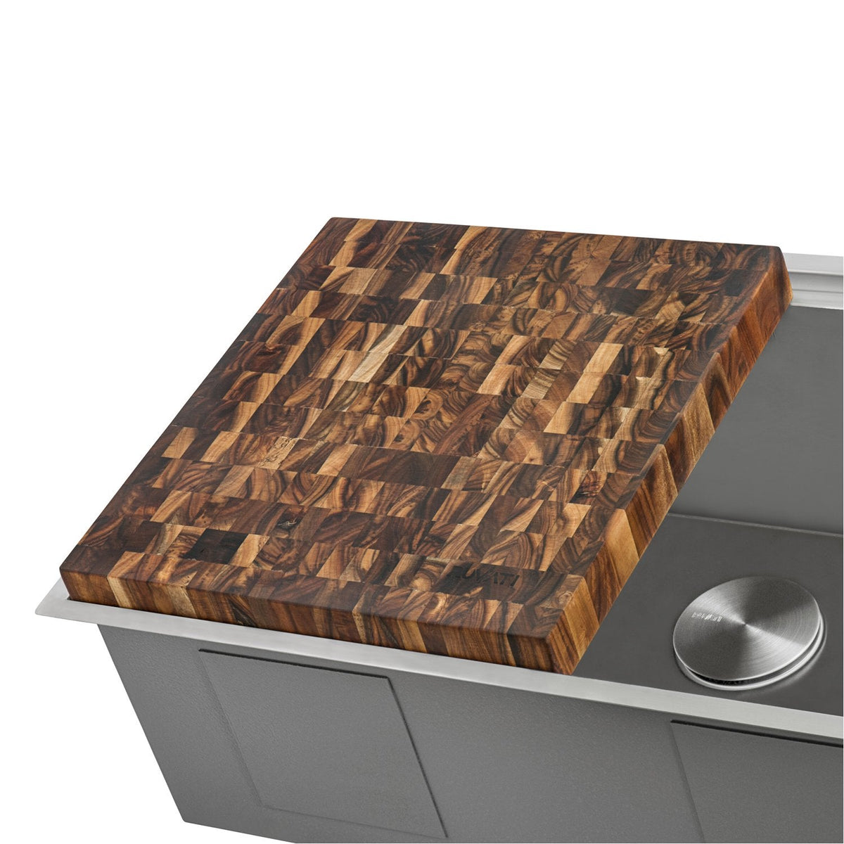 Ruvati 17 x 16 x 2 inch thick End-Grain Teak Butcher Block Solid Wood Large  Workstation Cutting Board, RVA2445TKE