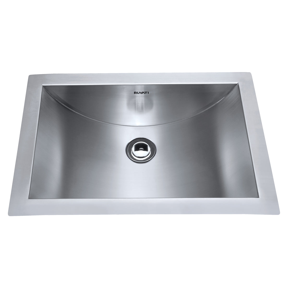 Ruvati 20" x 14" Brushed Stainless Steel Rectangular Undermount Bathroom Sink