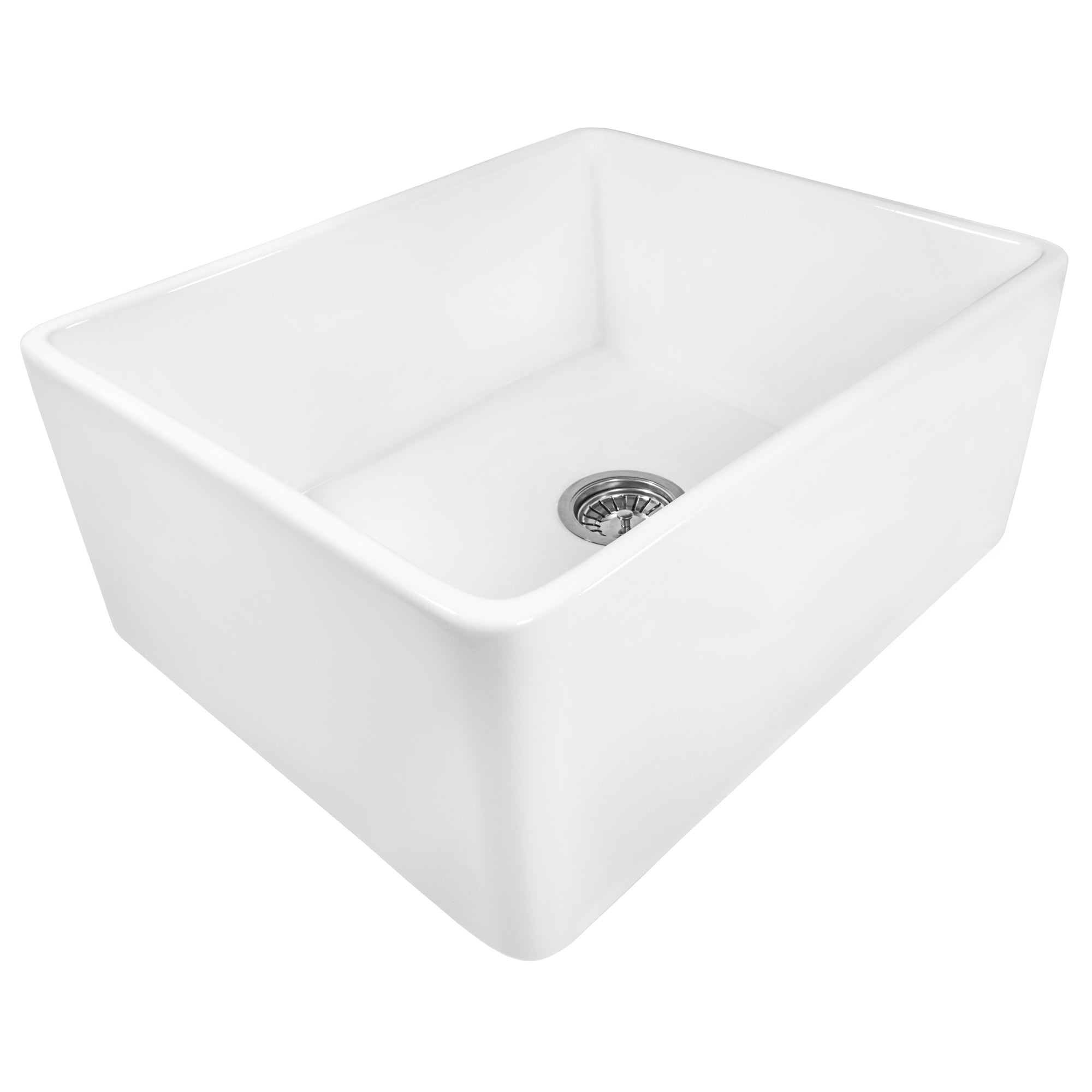 Ruvati 23" Fireclay Farmhouse Kitchen Laundry Utility Sink Single Bowl in White