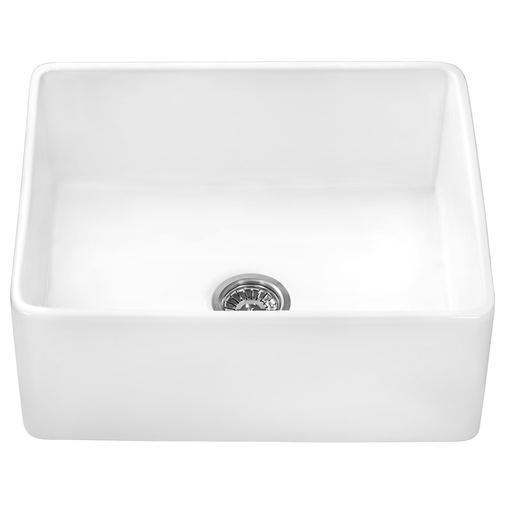Ruvati 23" Fireclay Farmhouse Kitchen Laundry Utility Sink Single Bowl in White