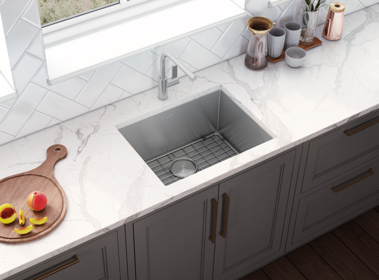 Ruvati 23" Undermount 16 Gauge Single Bowl Kitchen Sink