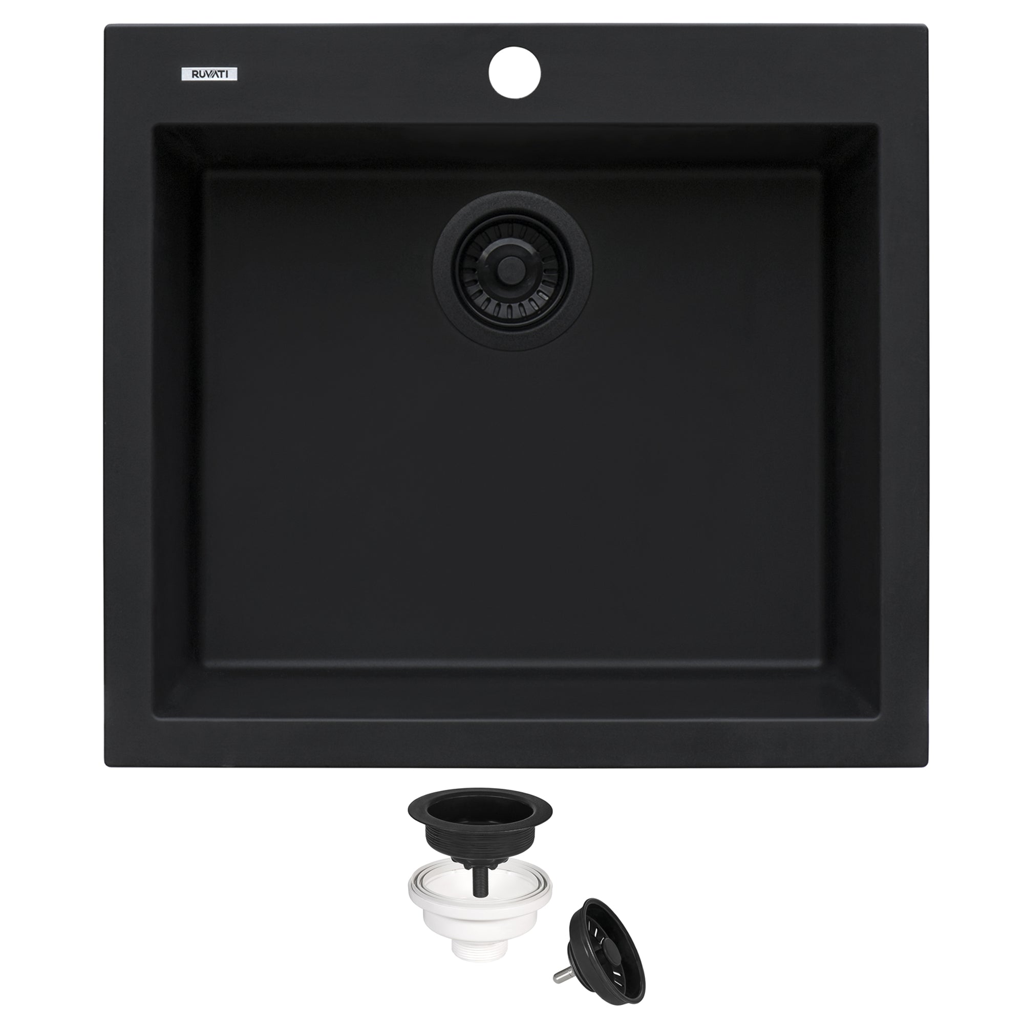 Ruvati 23 x 20" epiGranite Dual-Mount Granite Composite Single Bowl Kitchen Sink