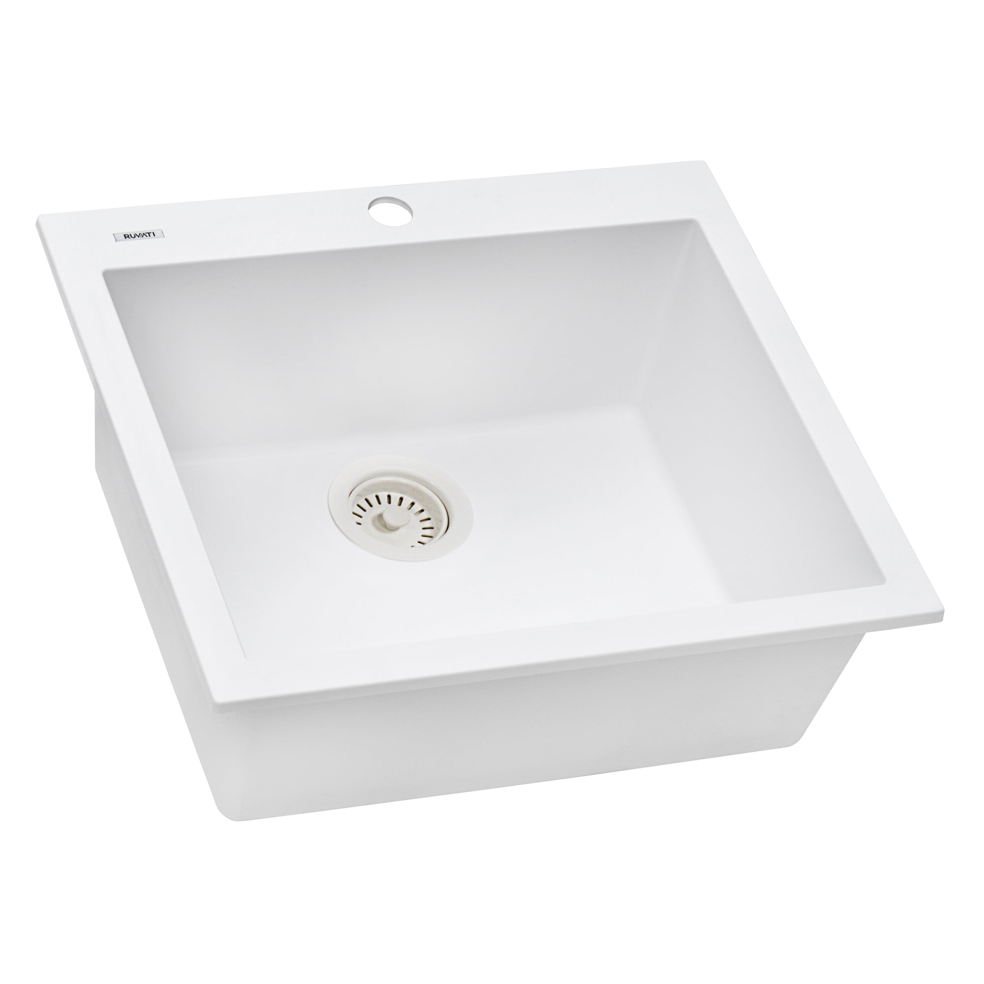 Ruvati 23 x 20" epiGranite Dual-Mount Granite Composite Single Bowl Kitchen Sink