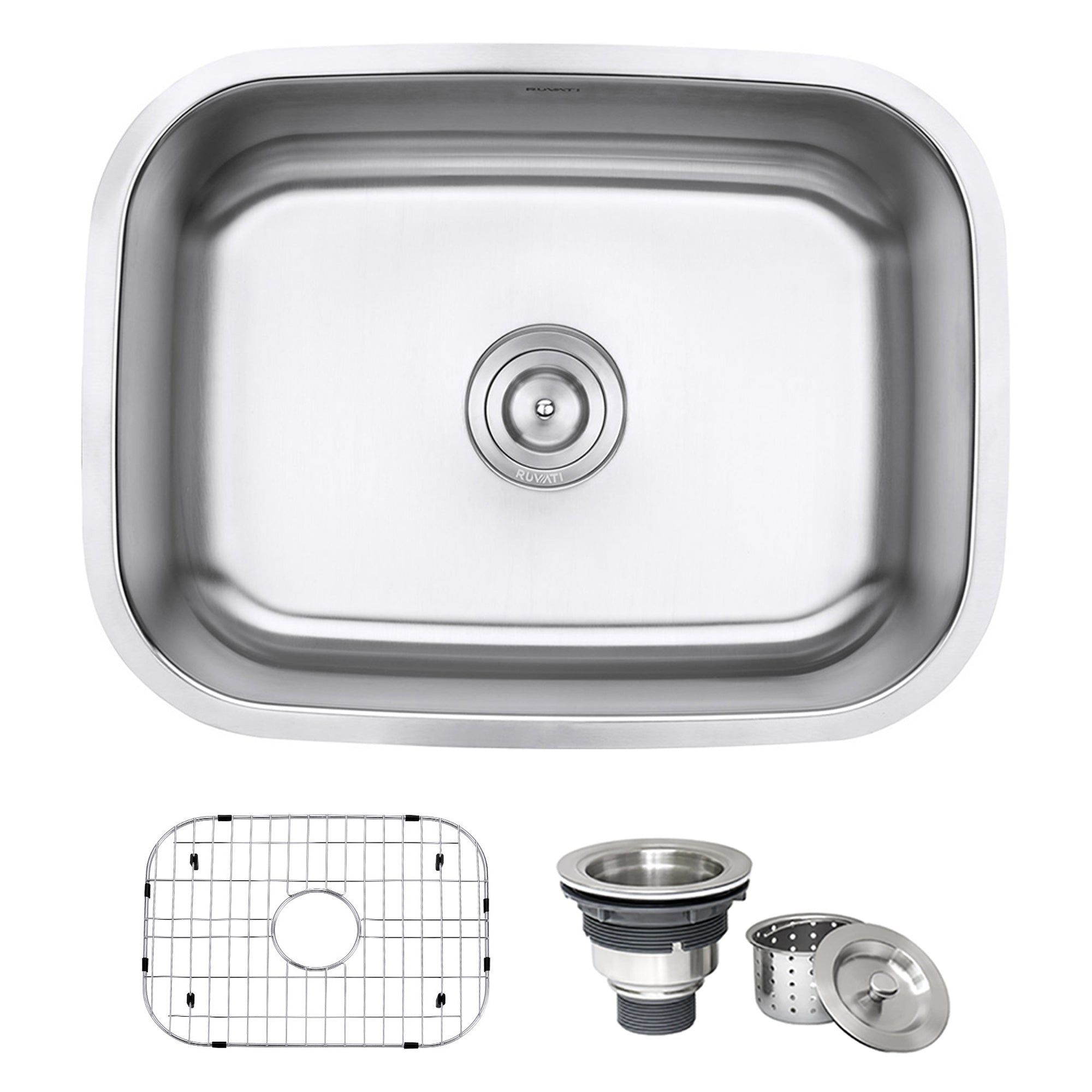 Ruvati 24" Undermount 16 Gauge Stainless Steel Single Bowl Kitchen Sink