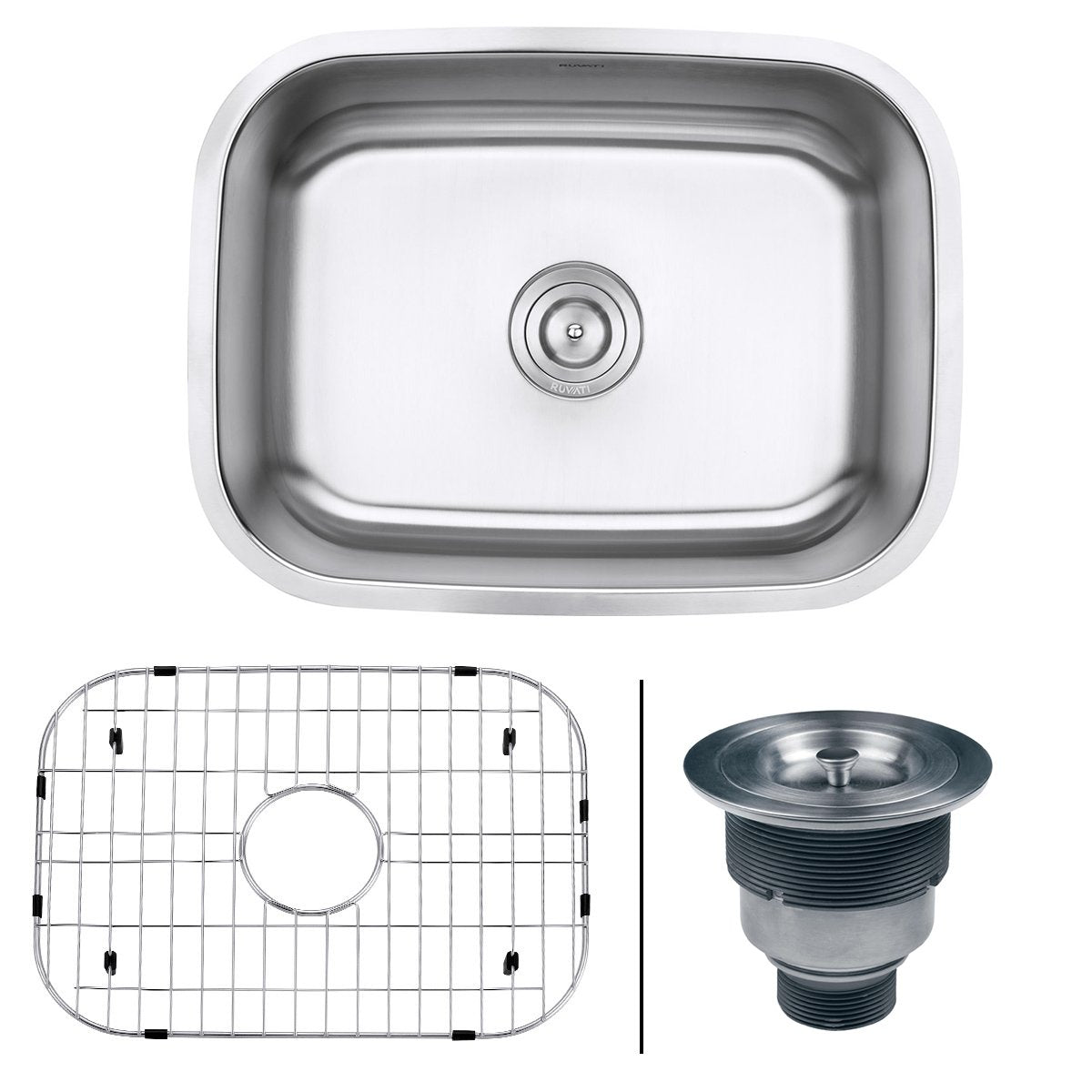 Ruvati 24" Undermount 16 Gauge Stainless Steel Single Bowl Kitchen Sink