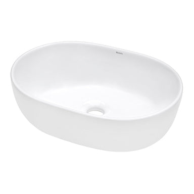 Ruvati 24" x 16" Oval Bathroom Vessel Sink in White  RVB0424