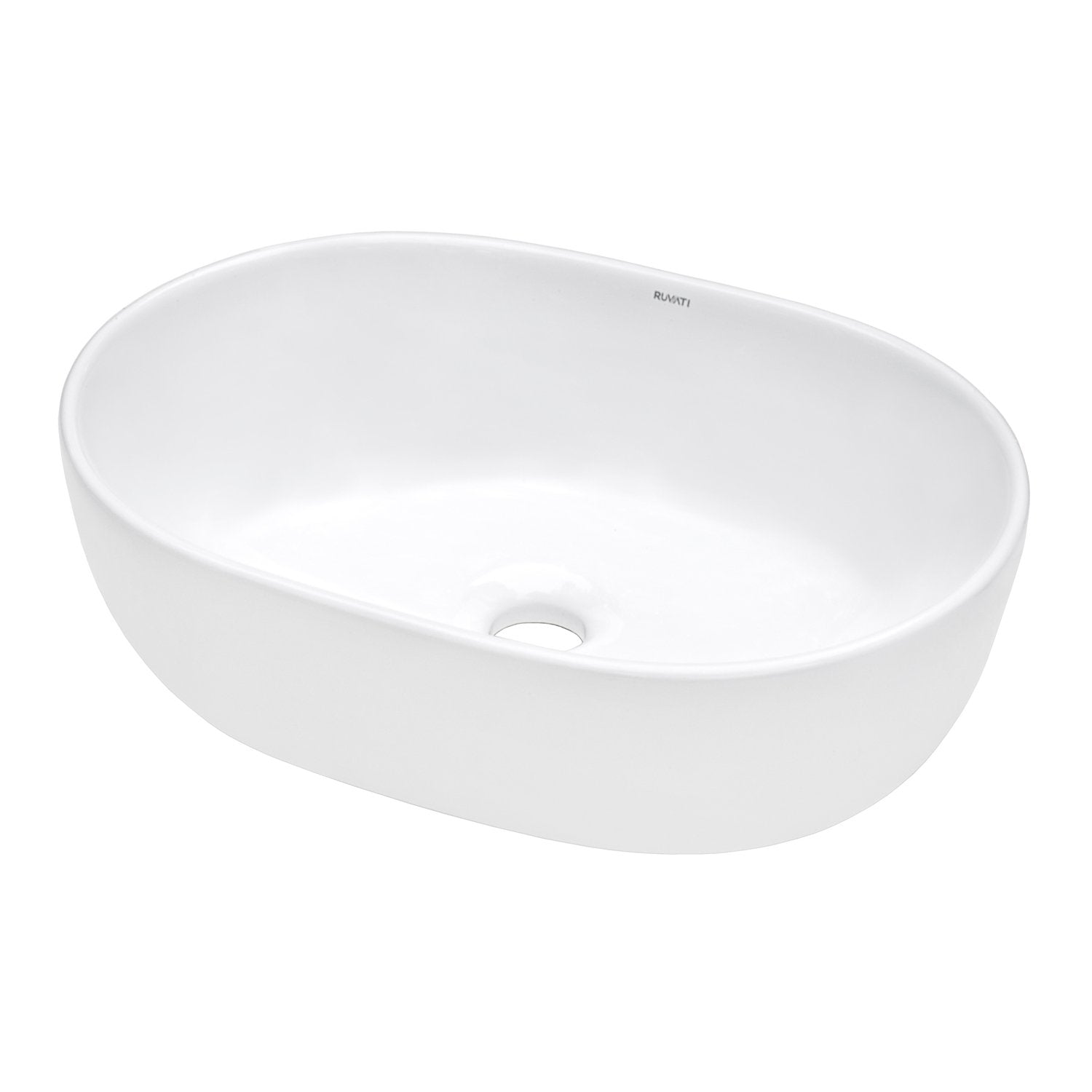 Ruvati 24" x 16" Oval Bathroom Vessel Sink in White