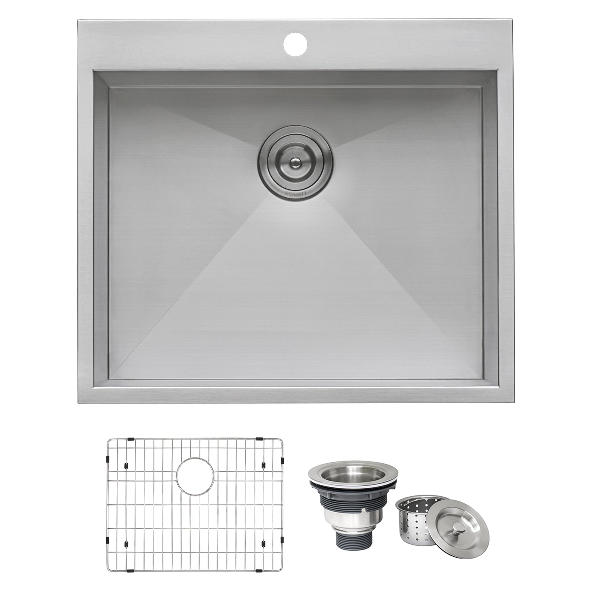 Ruvati 25" Drop-in Topmount 16 Gauge Stainless Steel Single Bowl Kitchen Sink