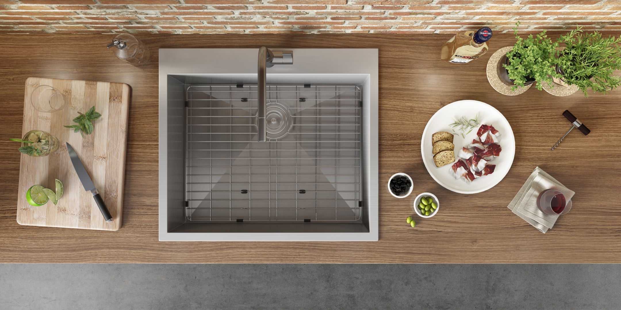 Ruvati 25" Drop-in Topmount 16 Gauge Stainless Steel Single Bowl Kitchen Sink