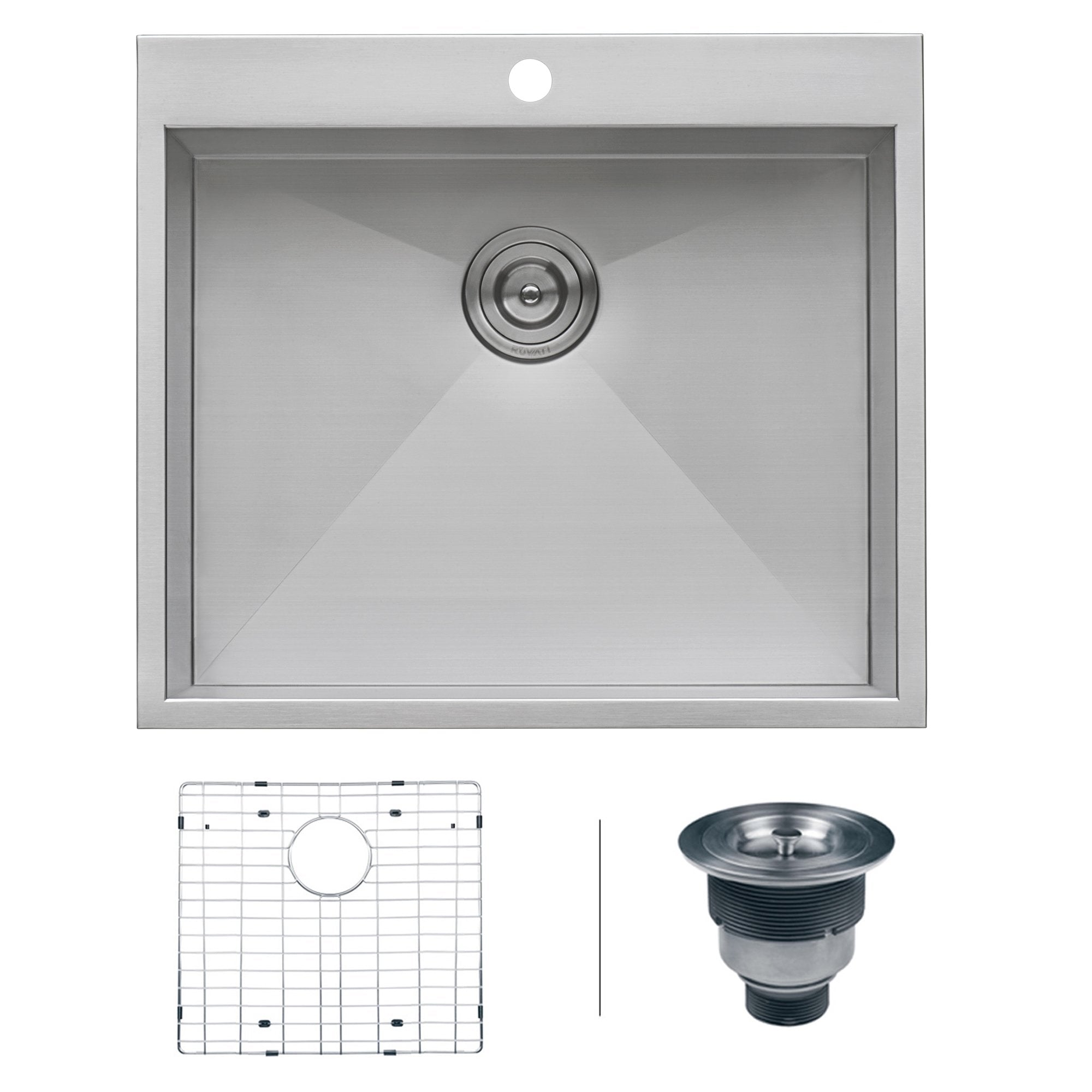 Ruvati 25" Drop-in Topmount 16 Gauge Stainless Steel Single Bowl Kitchen Sink