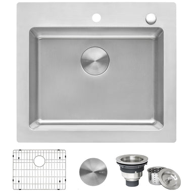 Ruvati 25" x 22" Topmount 16 Gauge Stainless Steel Kitchen Sink RVM5025