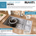Ruvati 27" Undermount 16 Gauge Single Bowl Stainless Steel Kitchen Sink