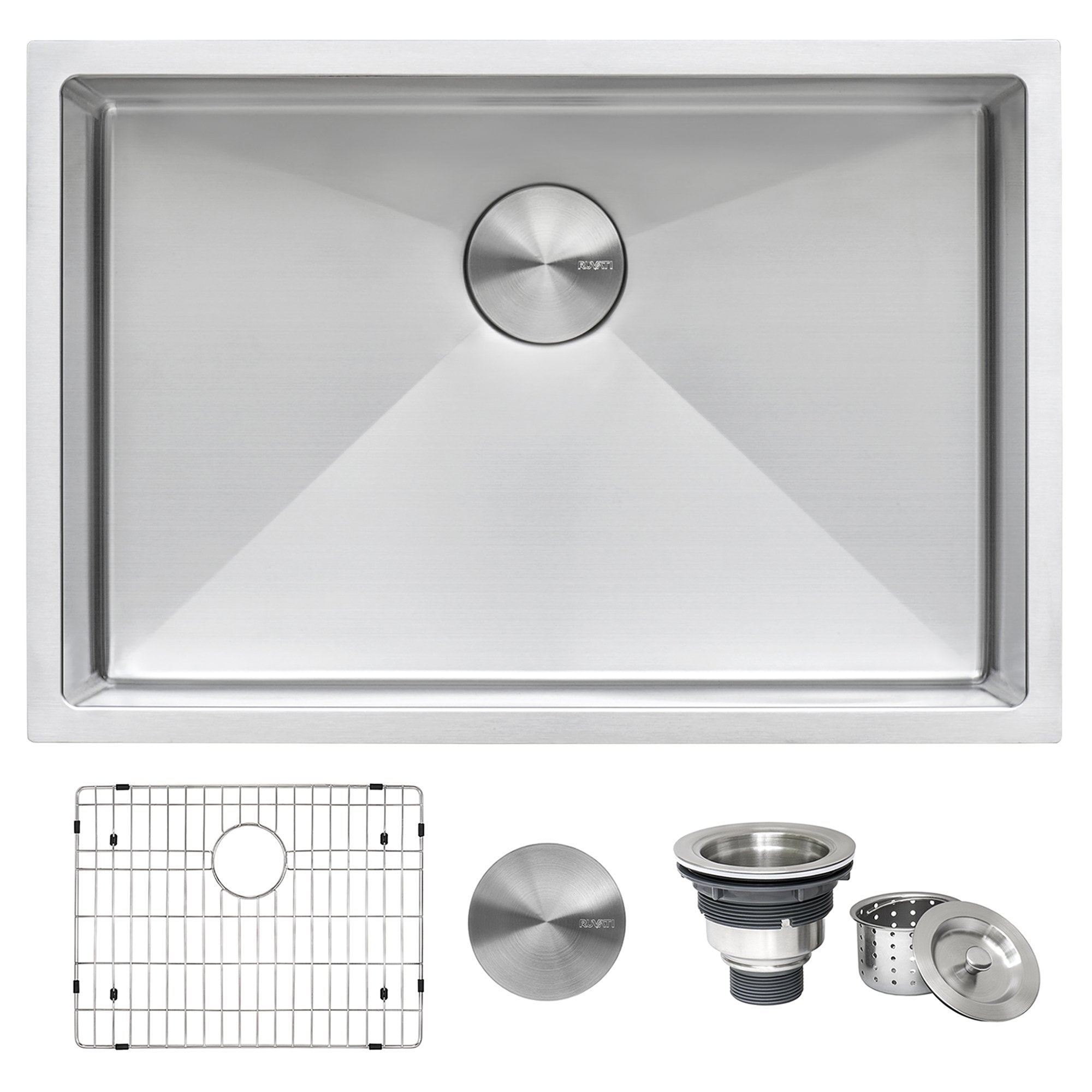 Ruvati 27" Undermount 16 Gauge Single Bowl Stainless Steel Kitchen Sink