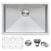Ruvati 28" Undermount 16 Gauge Tight Radius Stainless Steel Single Bowl Kitchen Sink