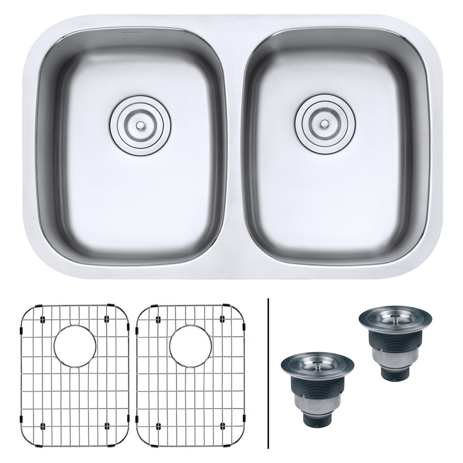 Ruvati 29" Undermount 50/50 Double Bowl 16 Gauge Stainless Steel Kitchen Sink