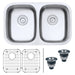 Ruvati 29" Undermount 50/50 Double Bowl 16 Gauge Stainless Steel Kitchen Sink