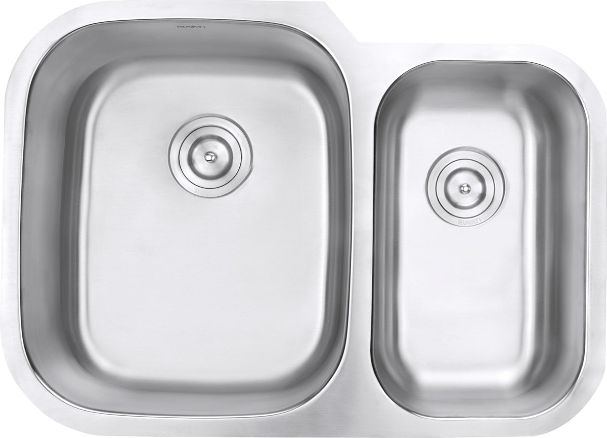 Ruvati 29" Undermount Double Bowl 16 Gauge Stainless Steel Kitchen Sink
