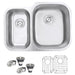Ruvati 29" Undermount Double Bowl 16 Gauge Stainless Steel Kitchen Sink