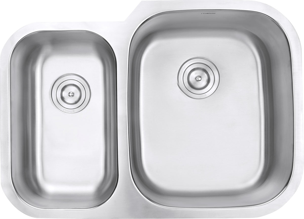 Ruvati 29" Undermount Double Bowl 16 Gauge Stainless Steel Kitchen Sink