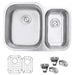 Ruvati 29" Undermount Double Bowl 16 Gauge Stainless Steel Kitchen Sink
