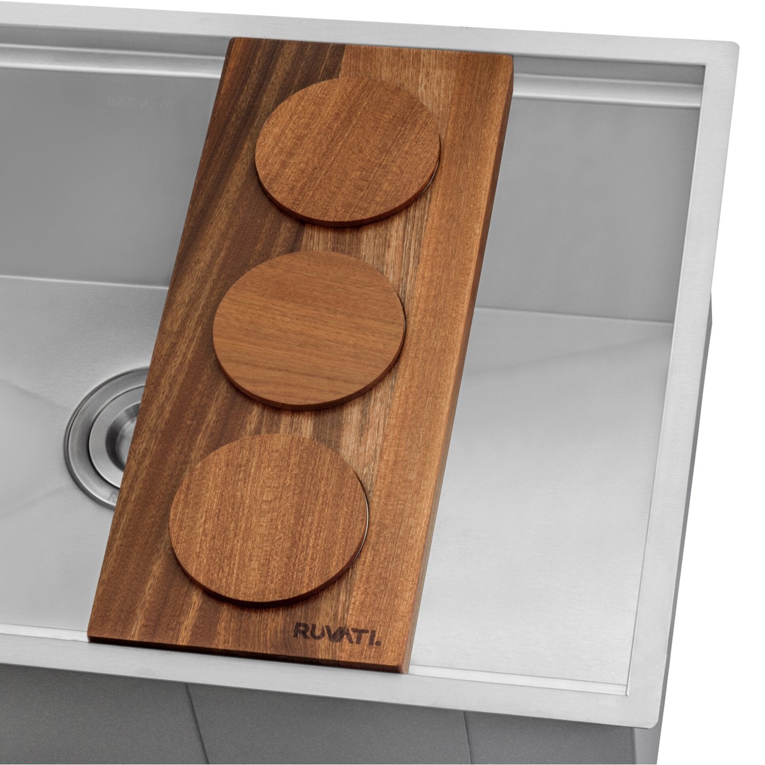 Ruvati 3 Bowl Serving Board Condiment Tray for Workstation Sinks
