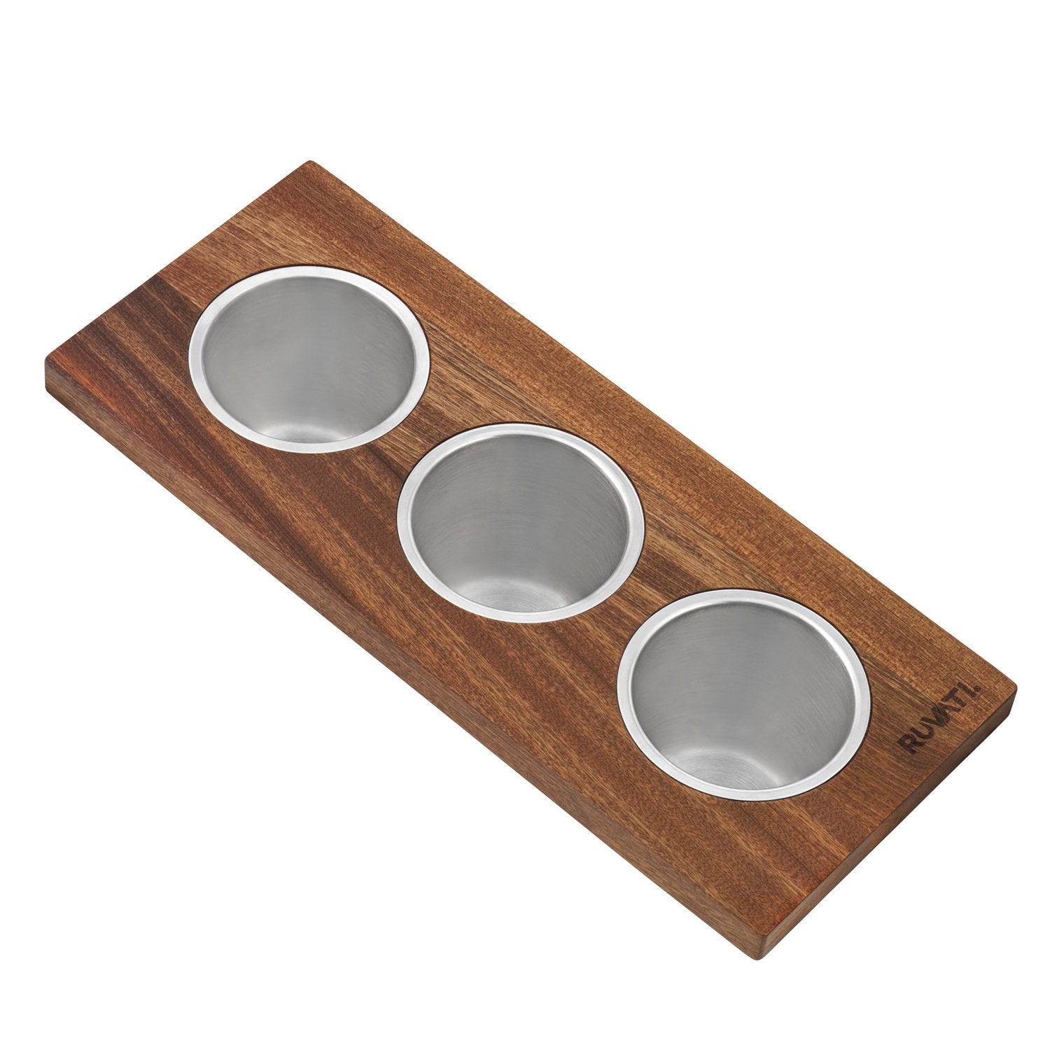 Ruvati 3 Bowl Serving Board Condiment Tray for Workstation Sinks