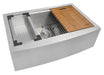 Ruvati 30" Farmhouse Single Bowl Stainless Workstation Kitchen Sink