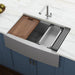Ruvati 30" Farmhouse Single Bowl Stainless Workstation Kitchen Sink