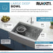 Ruvati 30" Farmhouse Single Bowl Stainless Workstation Kitchen Sink