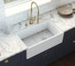 Ruvati 30" Fireclay Farmhouse Offset Drain Single Bowl Kitchen Sink White