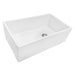 Ruvati 30" Fireclay Farmhouse Offset Drain Single Bowl Kitchen Sink White