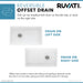 Ruvati 30" Fireclay Farmhouse Offset Drain Single Bowl Kitchen Sink White