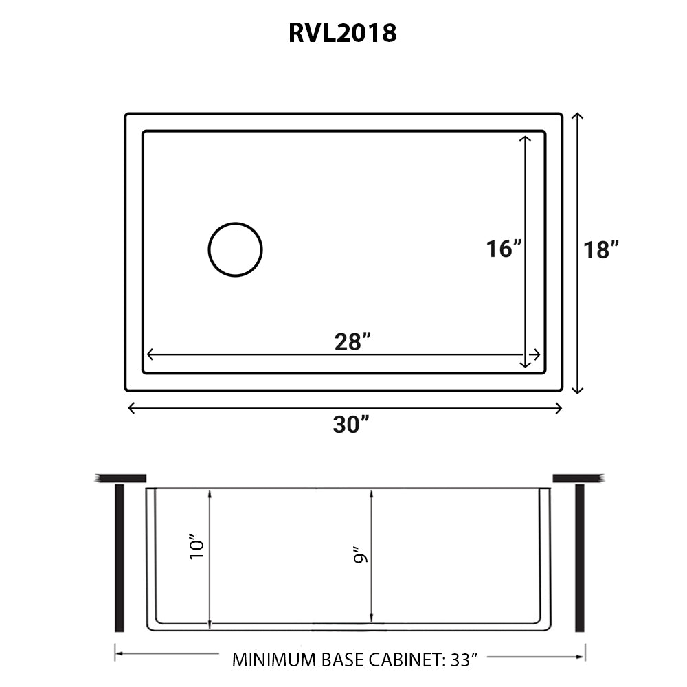 Ruvati 30" Fireclay Farmhouse Offset Drain Single Bowl Kitchen Sink White