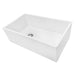 Ruvati 30" Fireclay Farmhouse Offset Drain Single Bowl Kitchen Sink White