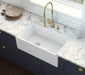 Ruvati 30" Fireclay Farmhouse Offset Drain Single Bowl Kitchen Sink White