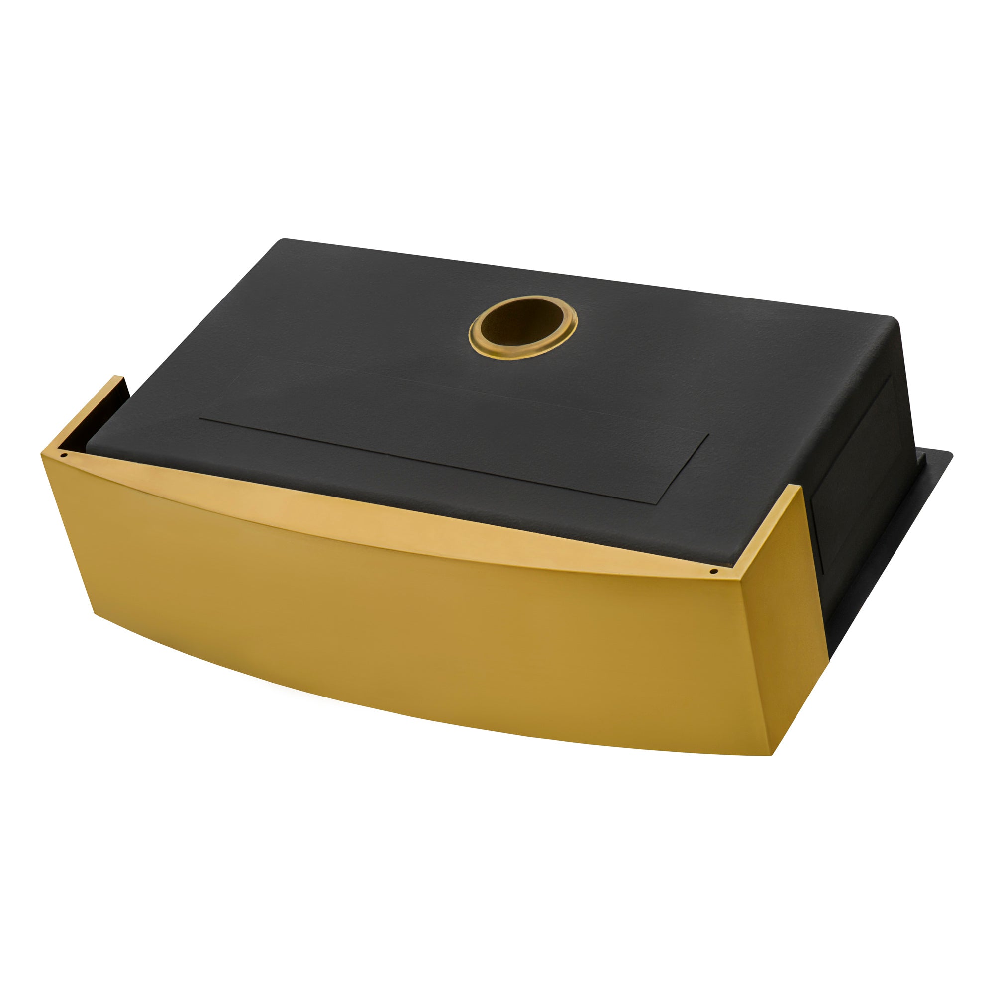 Ruvati 30" Matte Gold Workstation Apron Front Stainless Steel Kitchen Sink