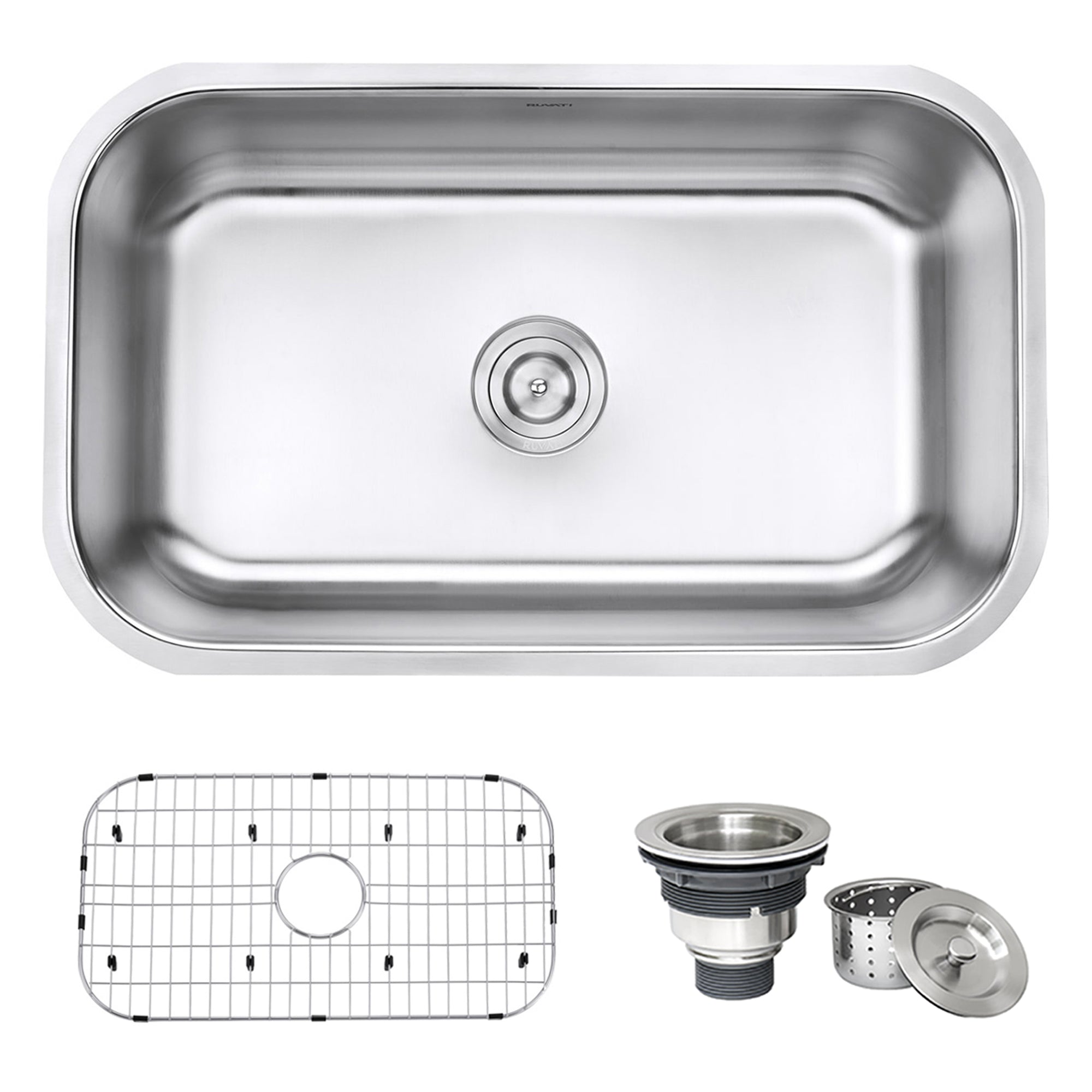 Ruvati 30" Undermount 16 Gauge Stainless Steel Single Bowl Kitchen Sink