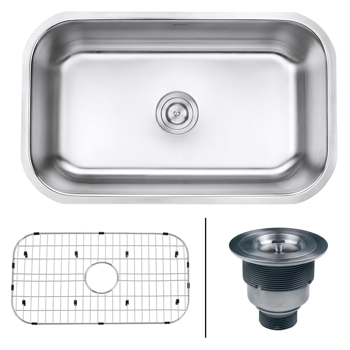 Ruvati 30" Undermount 16 Gauge Stainless Steel Single Bowl Kitchen Sink