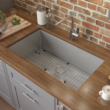 Ruvati 30" Undermount 16 Gauge Tight Radius Stainless Steel Single Bowl Kitchen Sink