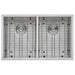 Ruvati 30" Undermount 50/50 Double Bowl Zero Radius 16 Gauge Stainless Steel Kitchen Sink